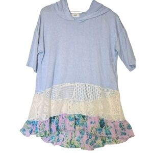Oddy Lacy Patchwork Top Size Small Oversized Hoody Floral Laganlook‎ Spring